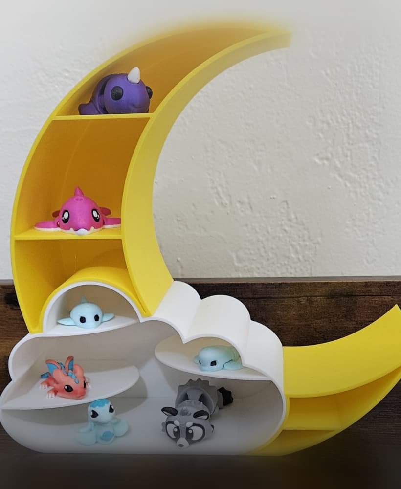 Moon & Cloud Mini Display Shelf 3d model