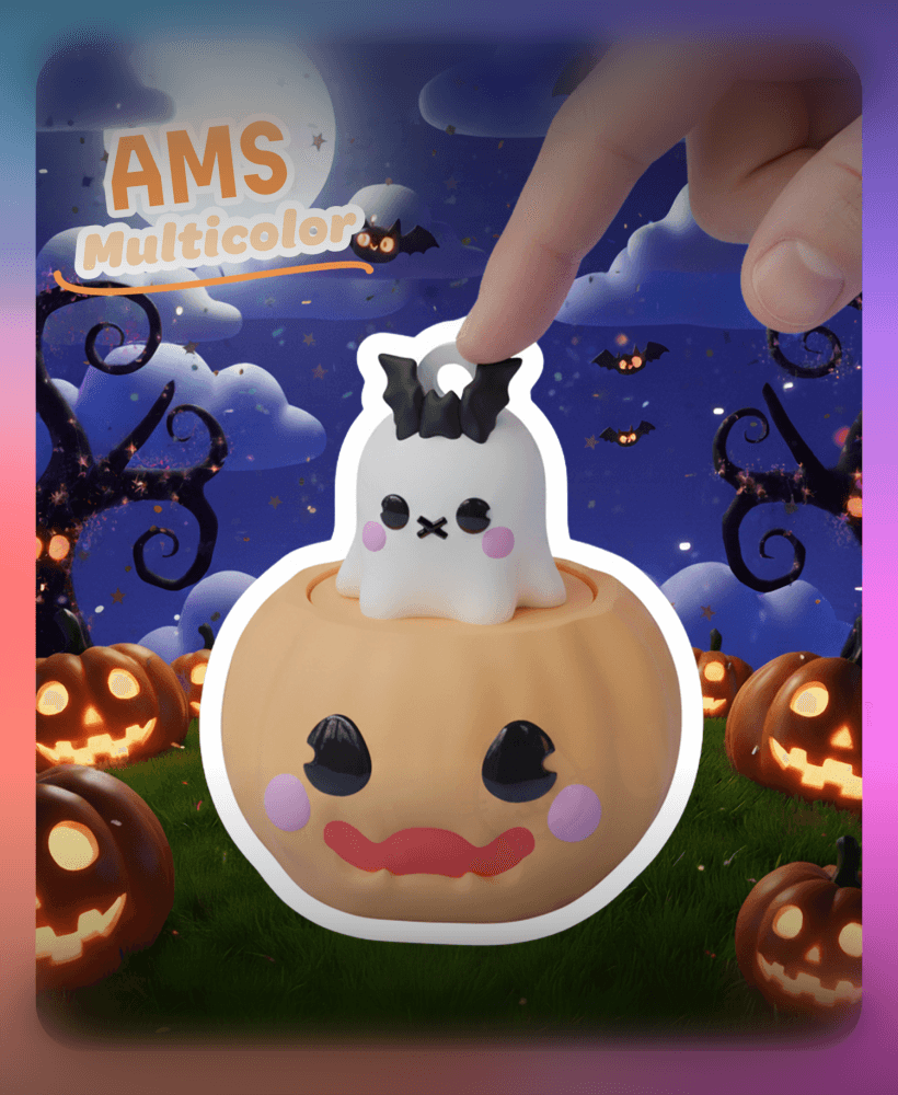 Pumpkin Clicker Keychain (Multicolor) 3d model