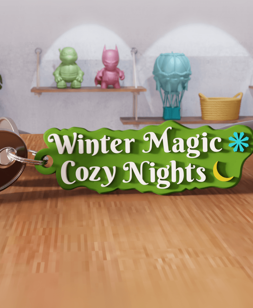 Winter Magic Cozy Nights Christmas Keychain 3d model