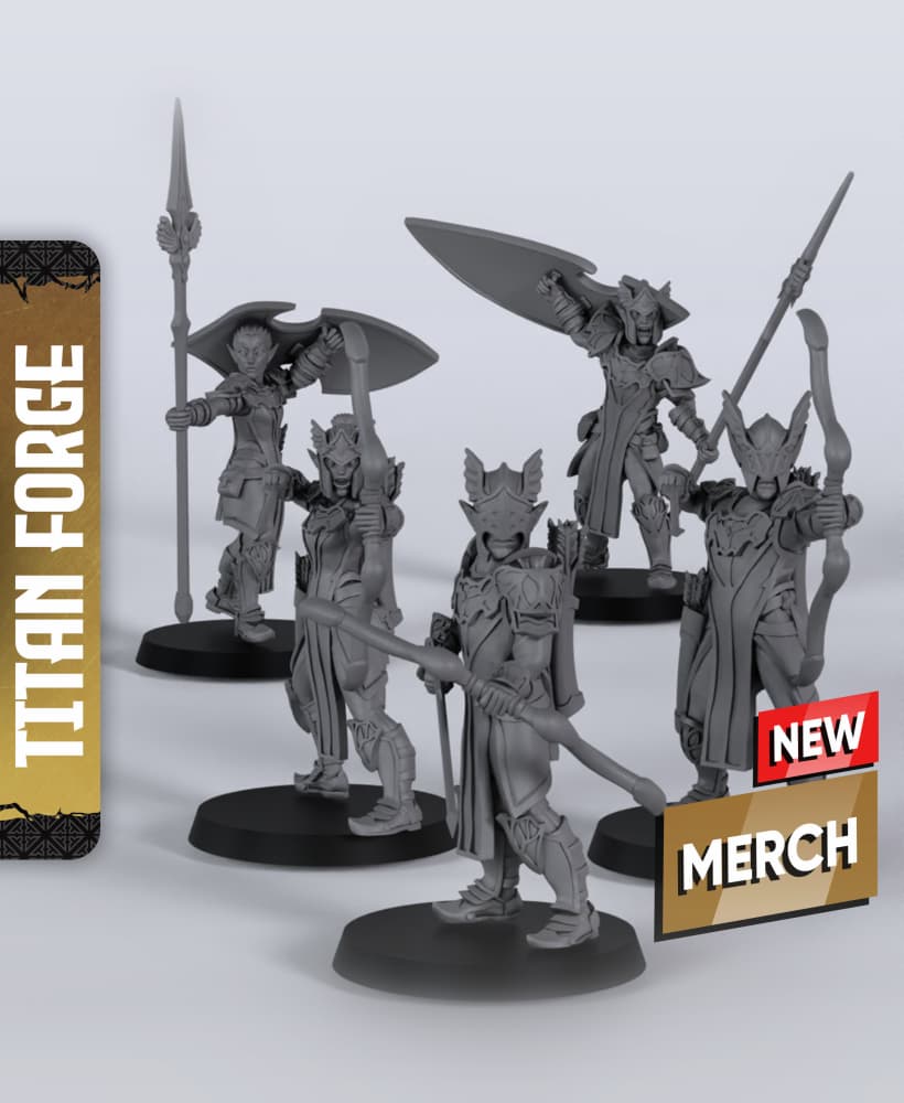Regal Guards - With Free Dragon Warhammer - 5e DnD Inspired for RPG and Wargamers 3d model