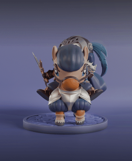 medieval warrior duck 3d model