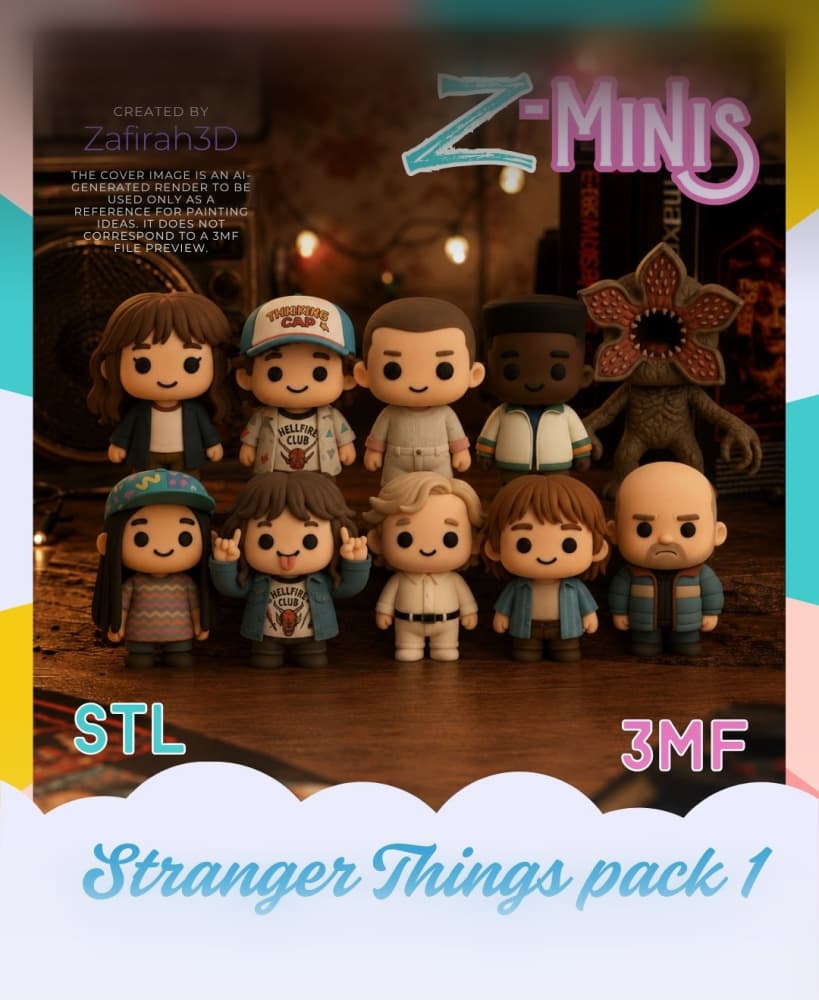 STRANGER THINGS PACK 1 Z-MINIS 3d model
