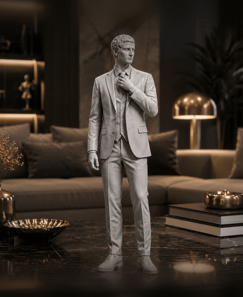Elegant Businessman Statue STL | Modern Gentleman Sculpture | Suit Figure 3D Print Model 3d model