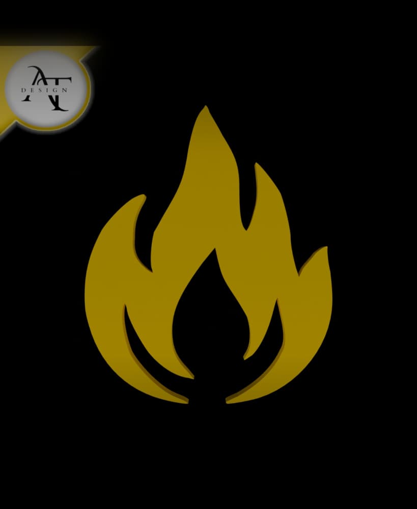 Simple Flame Symbol - 2D Art 3d model