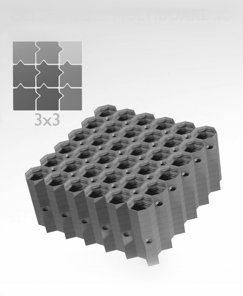 6x6 Legacy Tiles - 3x3 Board - Ironing Stack 3d model