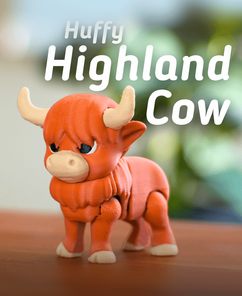 Huffy Highland Cow - Articulated Fidget Highland Cow 3d model
