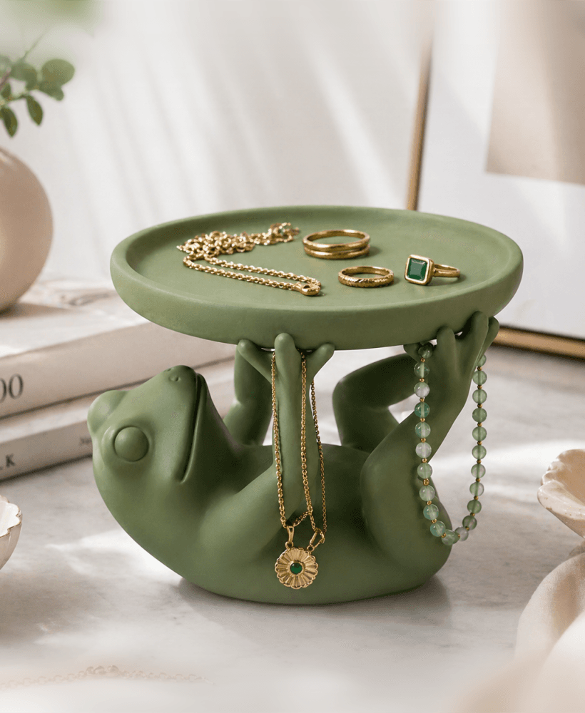 Frog Jewelry Tray STL – Cute Ring Dish & Valet Organizer 3d model