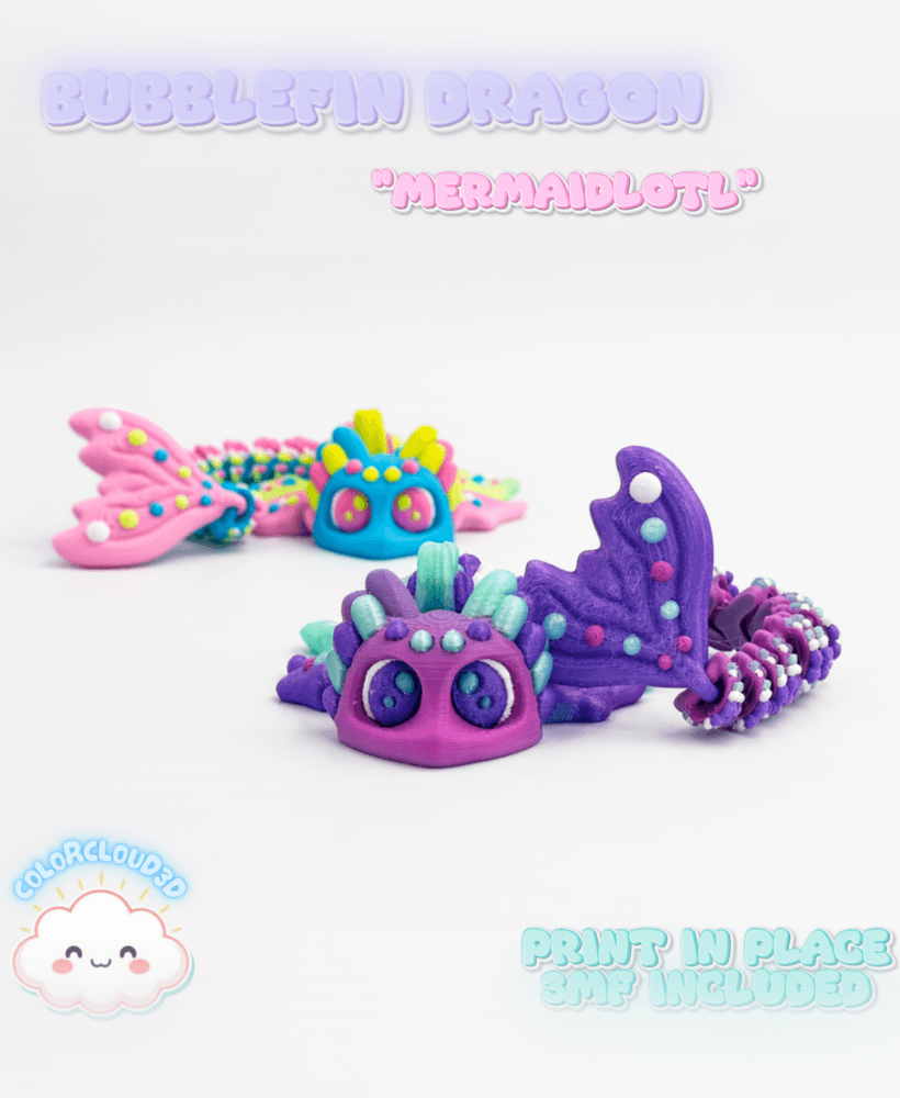 Bubblefin Dragon (Mermaidlotl) 3d model