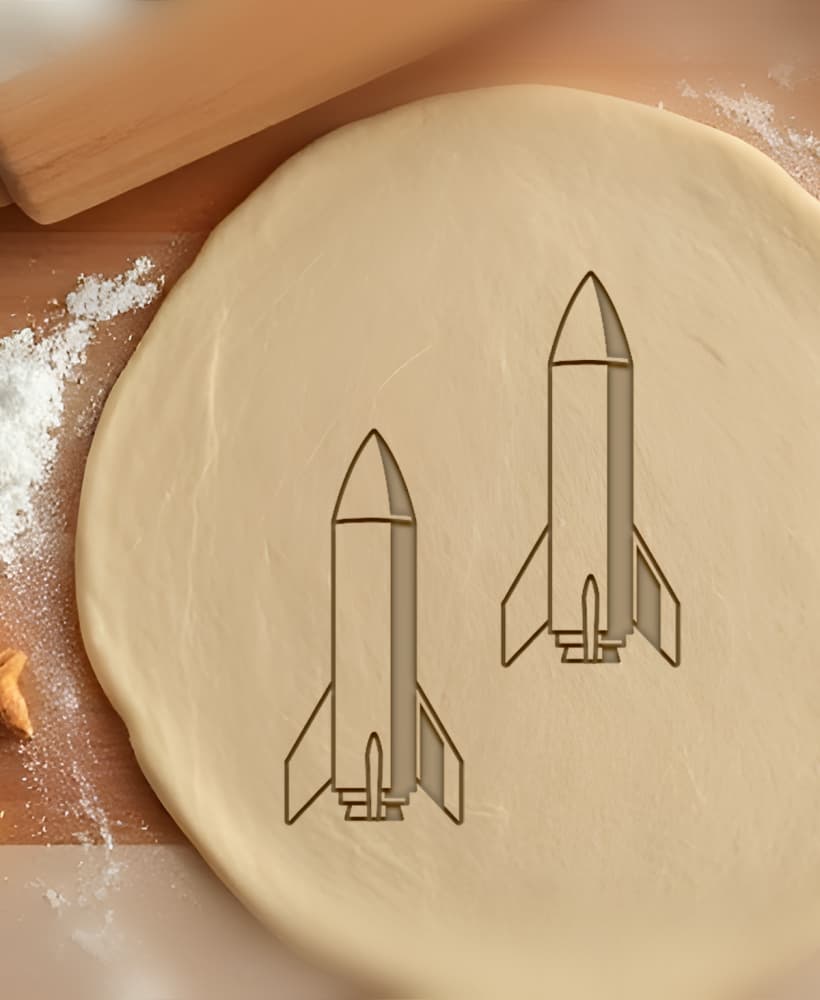 Rocket Cookie Cutter, Biscuit Cutter 3d model