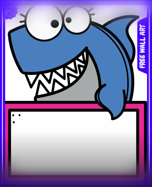 Cute Shark - FREE wall art 3d model