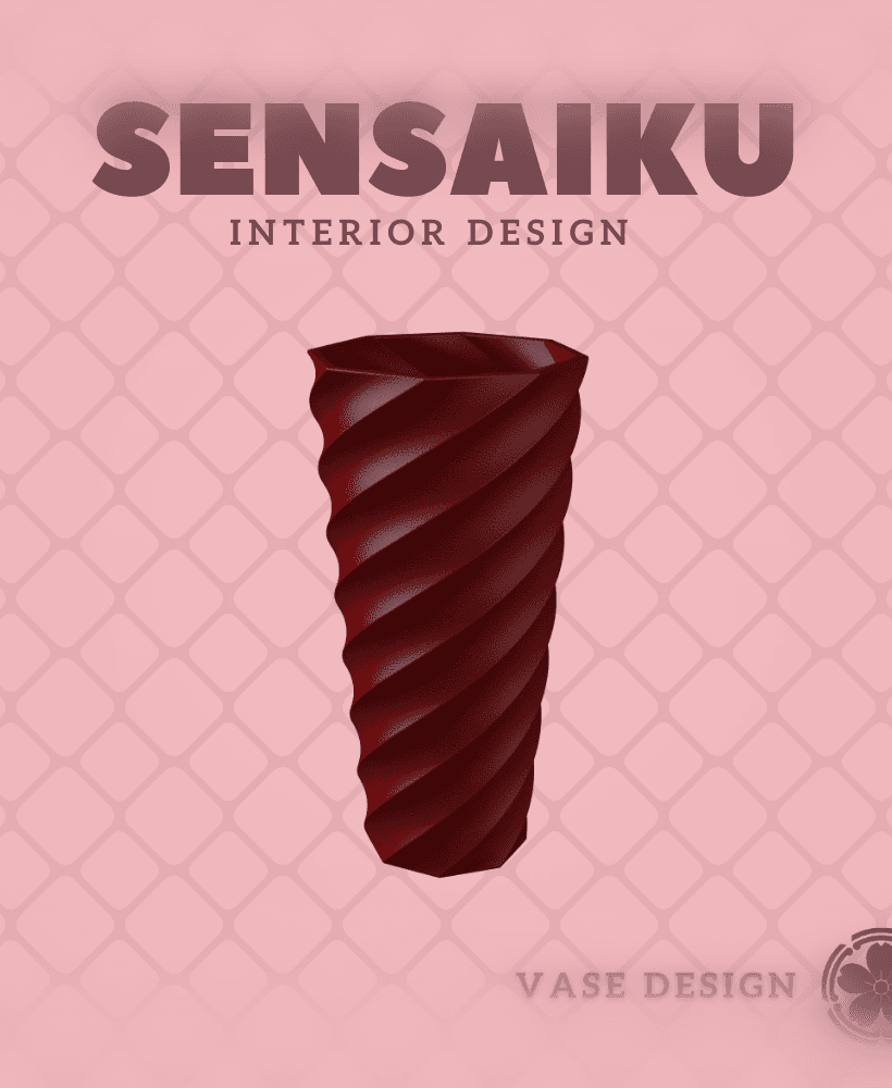 225. Cylinder - V178 - Twist and Taper Custom Vase Design - Ikebana Home Decoration 3d model