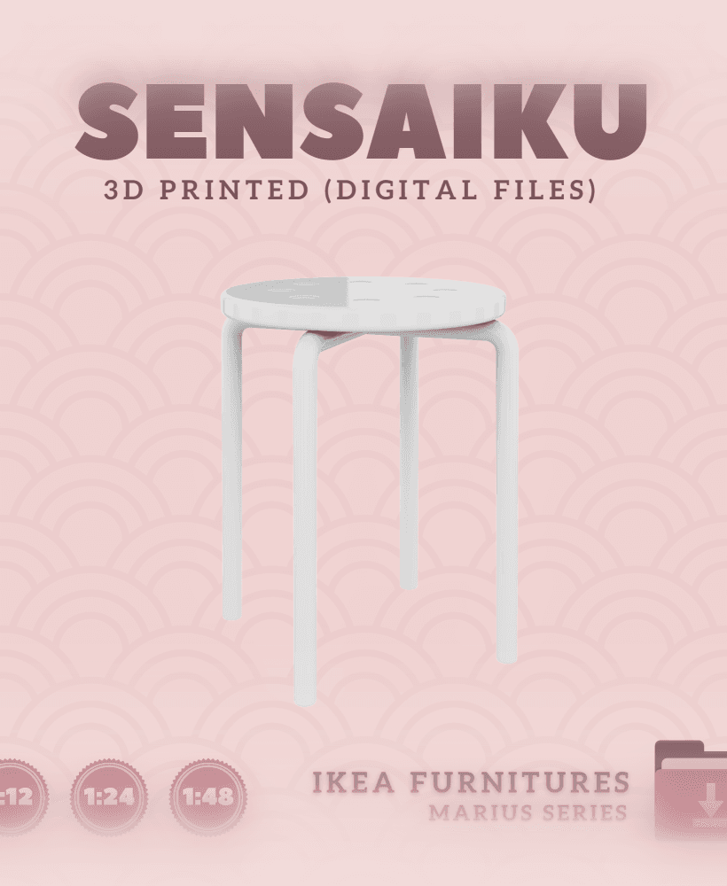 Miniature Replica 35. MARIUS Stool for Miniature Dollhouse - IKEA - 3D Print Instant Download 3d model