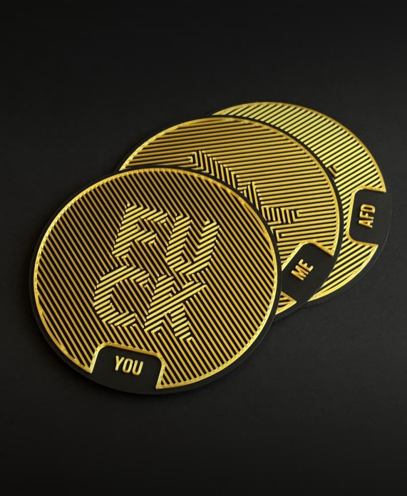 Not very subtle coasters (100 mm) 3d model