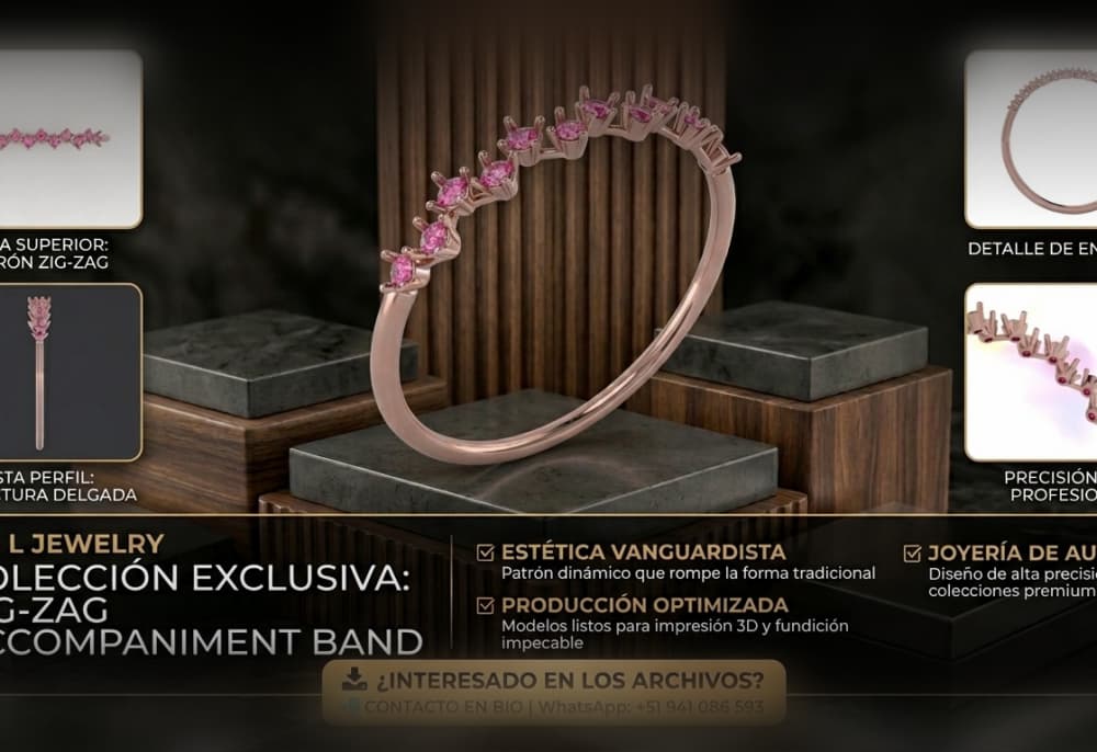Zig-Zag Eternity Band 3d model