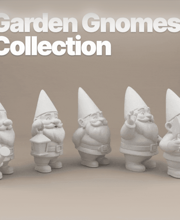 Garden Gnomes Collection – 5 Chubby Gnome STL Pack for 3D Printing 3d model