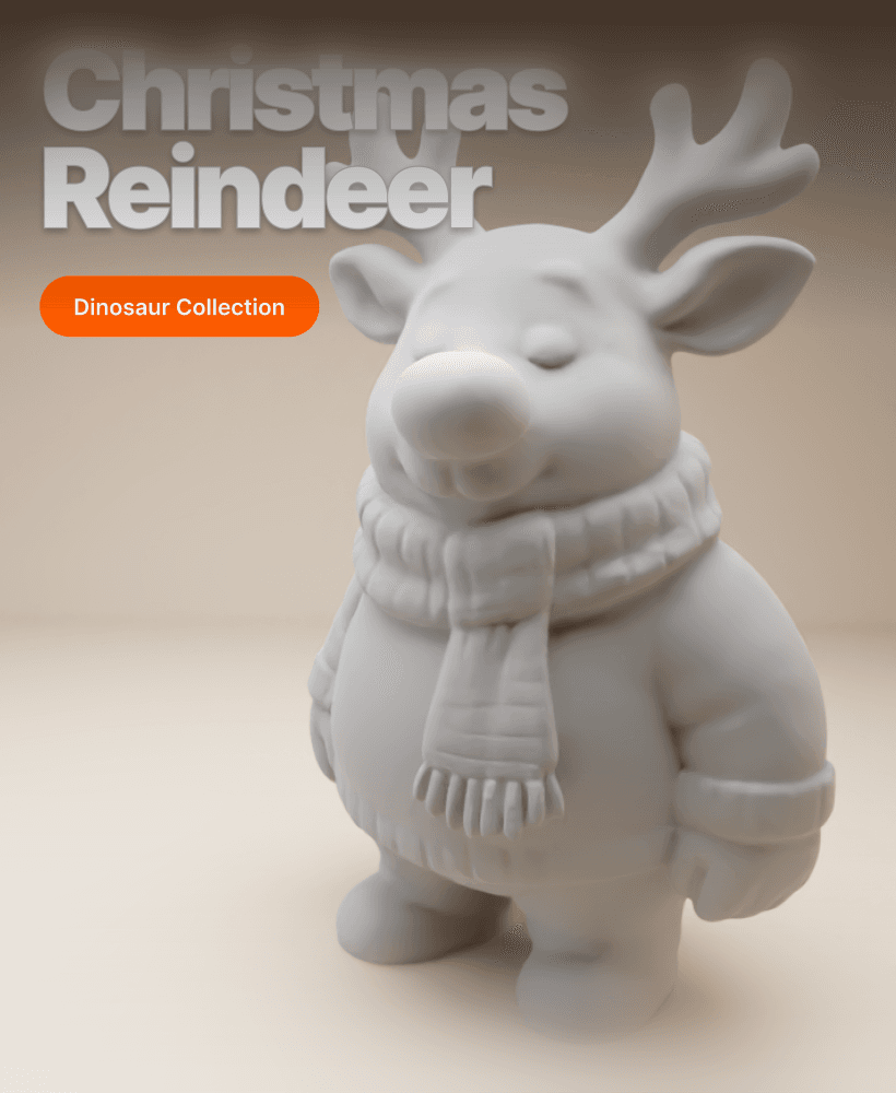 Chubby Christmas Reindeer – 3D Printable Holiday Figurine 3d model