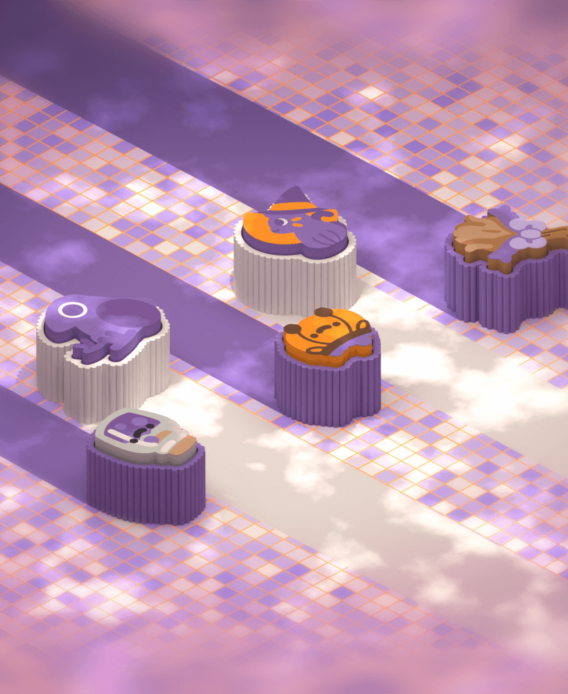 Cute Clicker Witchy Collection | No AMS | Print-in-place | Support-free 3d model