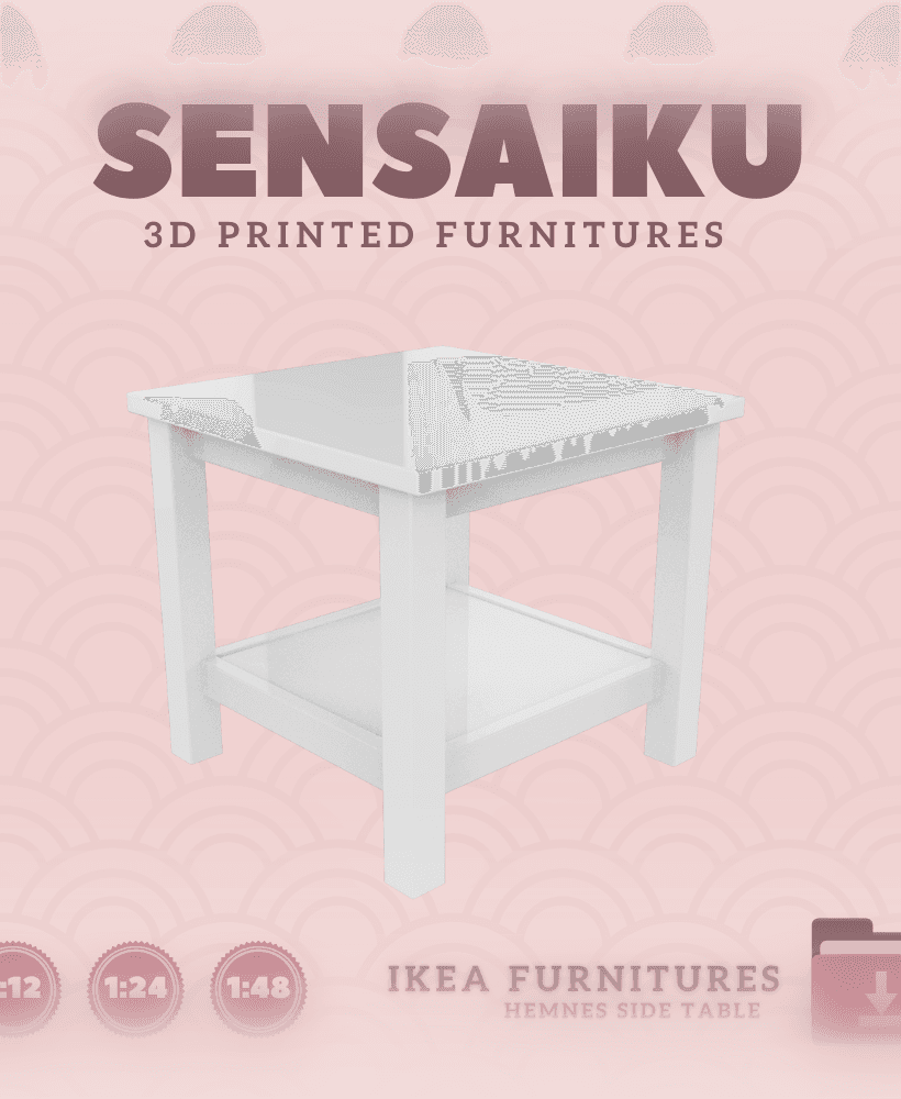Miniature Replica HEMNES Side Table for Miniature Dollhouse - IKEA (1:12,24,48) 3d model