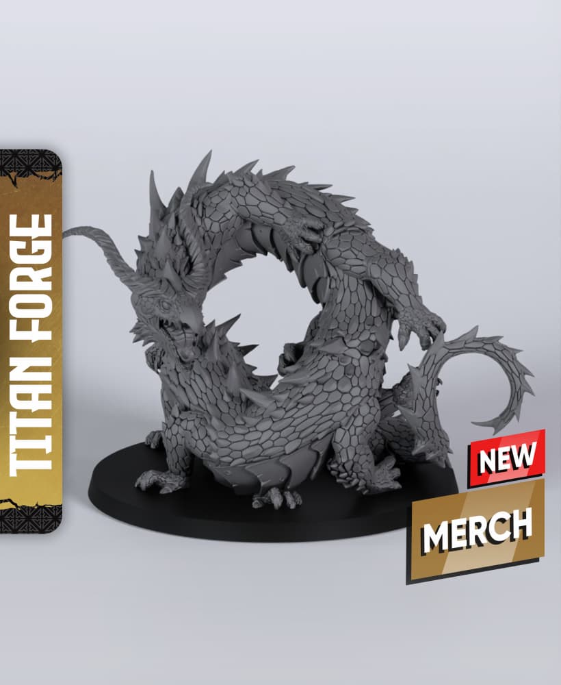 Behir - With Free Dragon Warhammer - 5e DnD Inspired for RPG and Wargamers 3d model