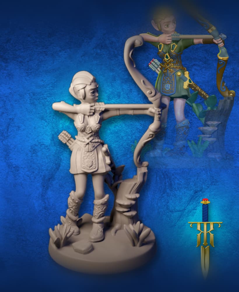 Elf Ranger Female Level 1 - Bow 3d model