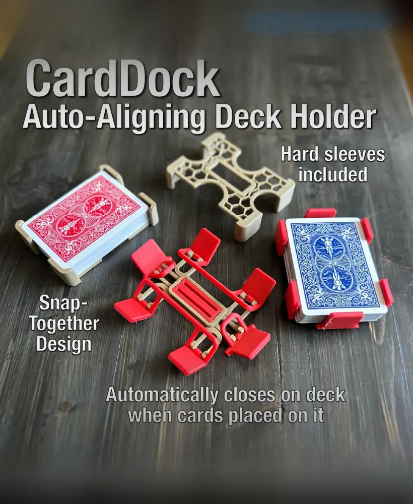 CardDock - Auto-aligning CardDeck Holder and Case 3d model