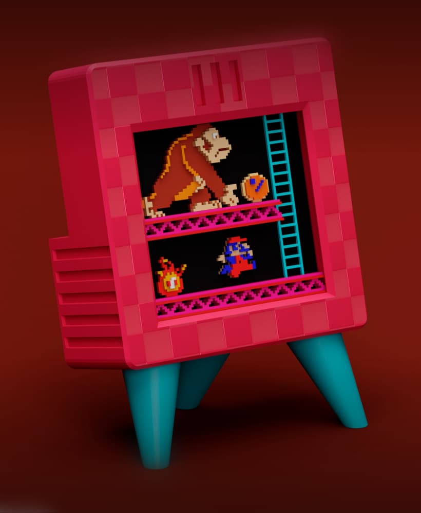 DONKEY KONG - Pixel Voxel Art Frame (No support, 3MF included) 3d model