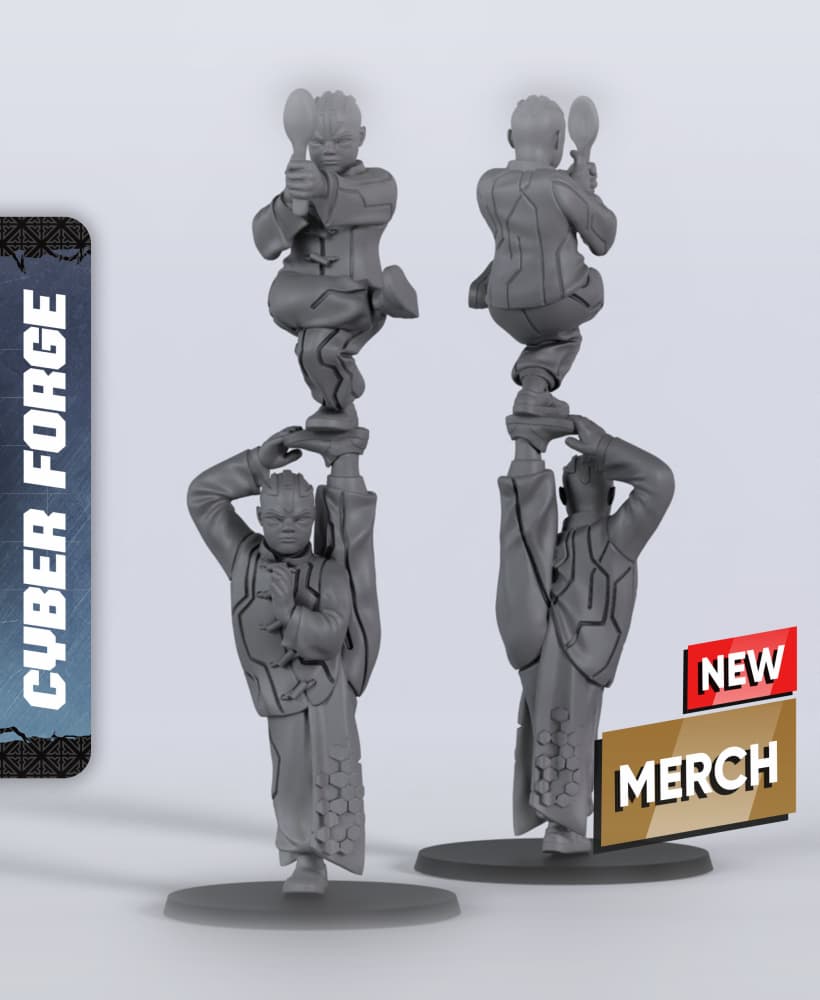 Rayment Twins - With Free Cyberpunk Warhammer - 40k Sci-Fi Gift Ideas for RPG and Wargamers 3d model