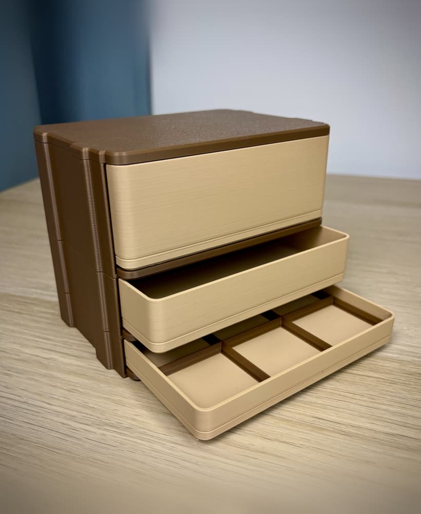 Modular Desk Drawer 2x3 Gridfinity | Push Lock 3d model