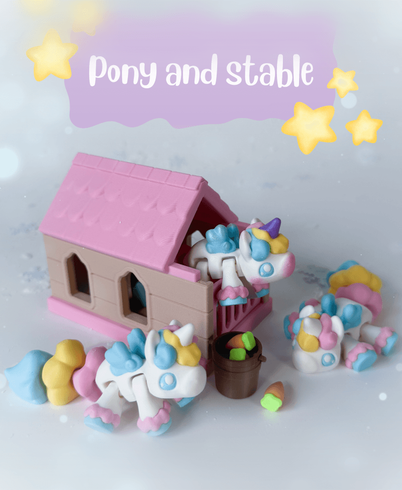 Pony and Stable 3d model