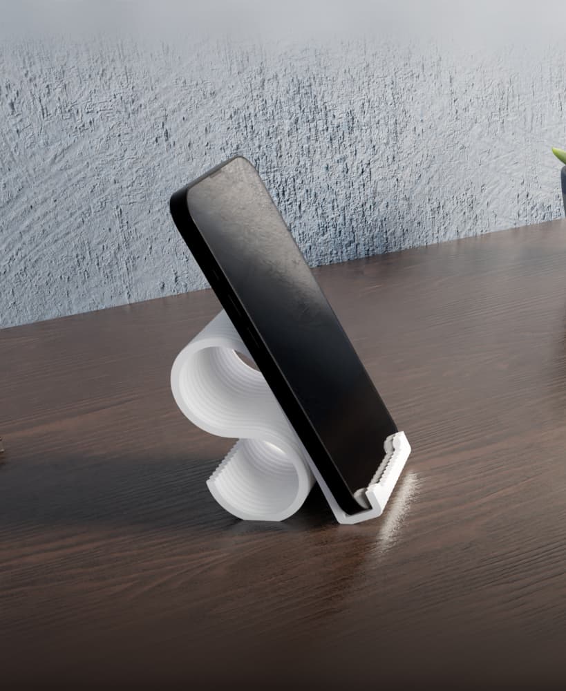WaveDock – Modern Desk Phone Stand 3d model
