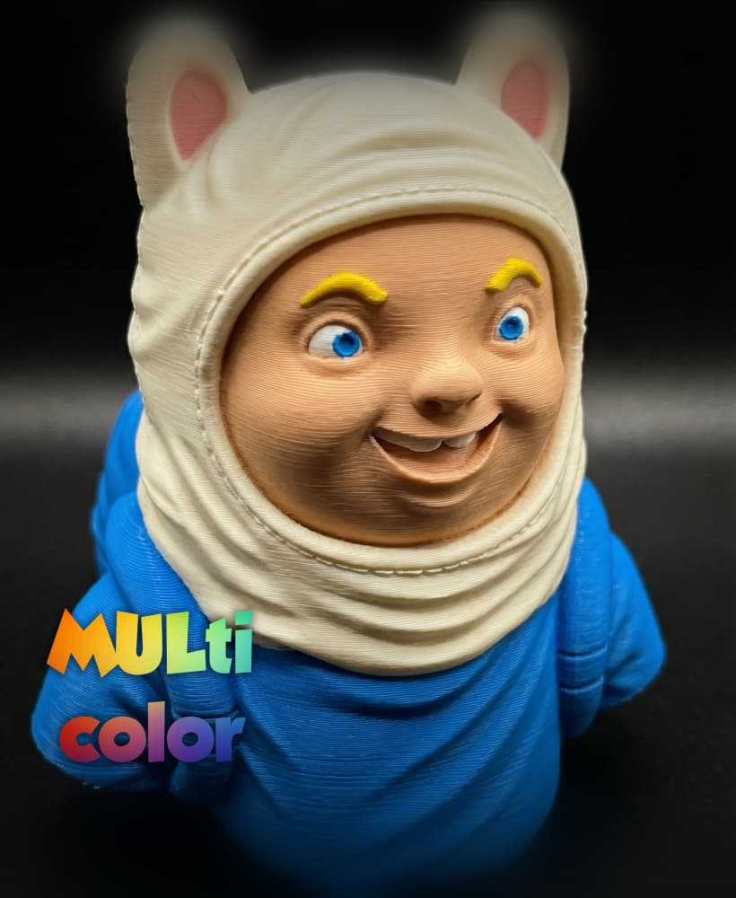Finn Adventure Time Multi-Color 3MF | Cartoon | Bambu Ready 3d model