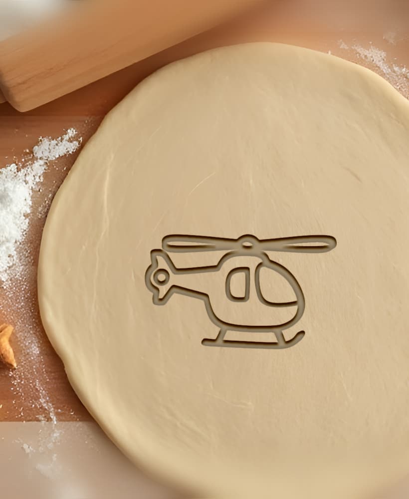 Helicopter Cookie Cutter, Biscuit Cutter 3d model