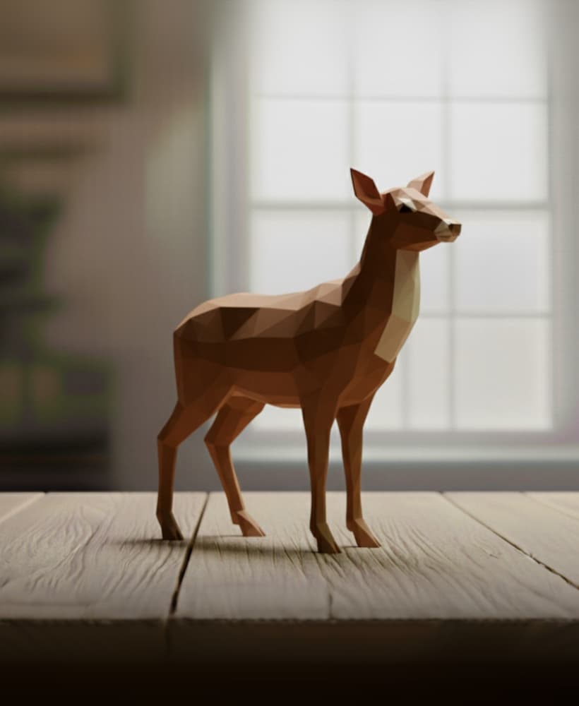 biche lowpoly 3d model