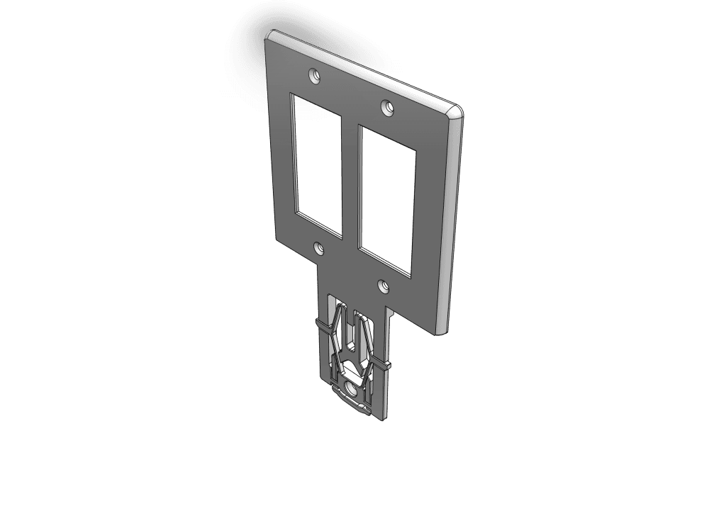A21 - Double-Gang Single-Sided Rocker Switch Style WallPlateMate 3d model