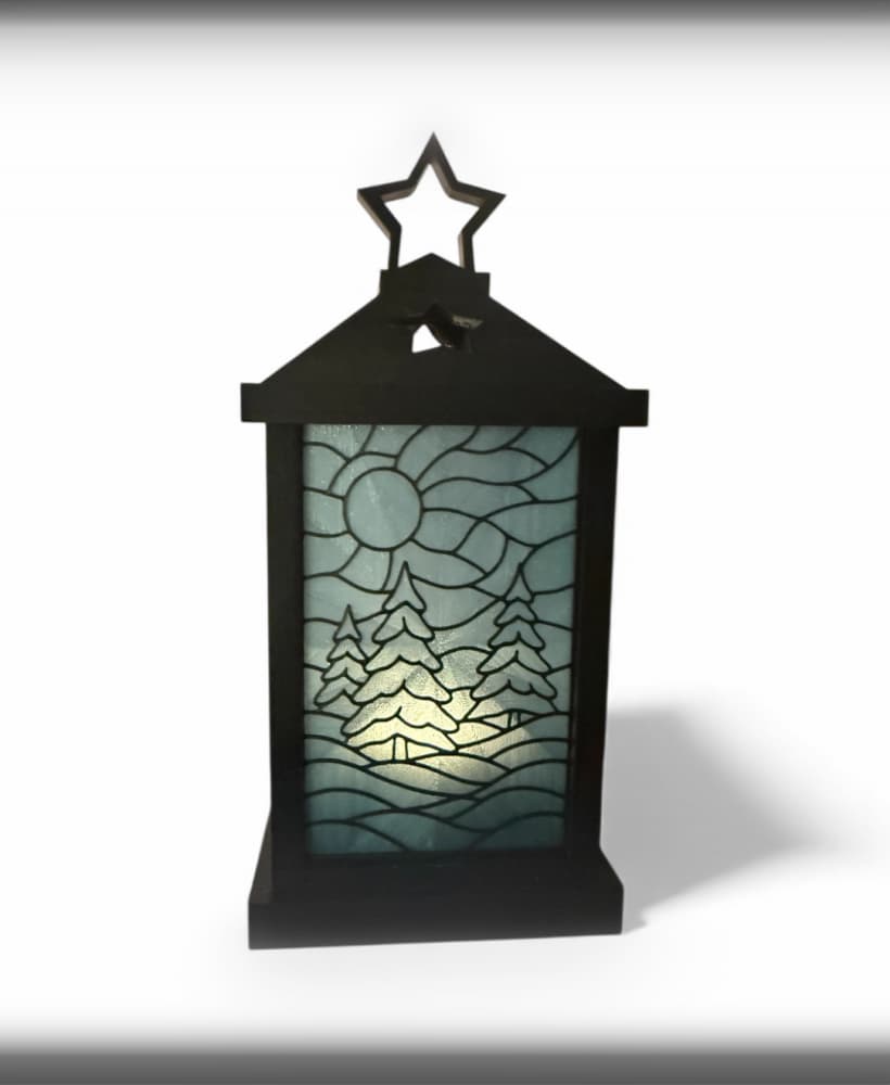 Snowy Trees Lantern Panels 3d model