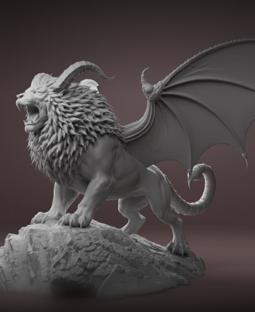 Majestic Manticore Fantasy Creature 3D Print 3D print model 3d model