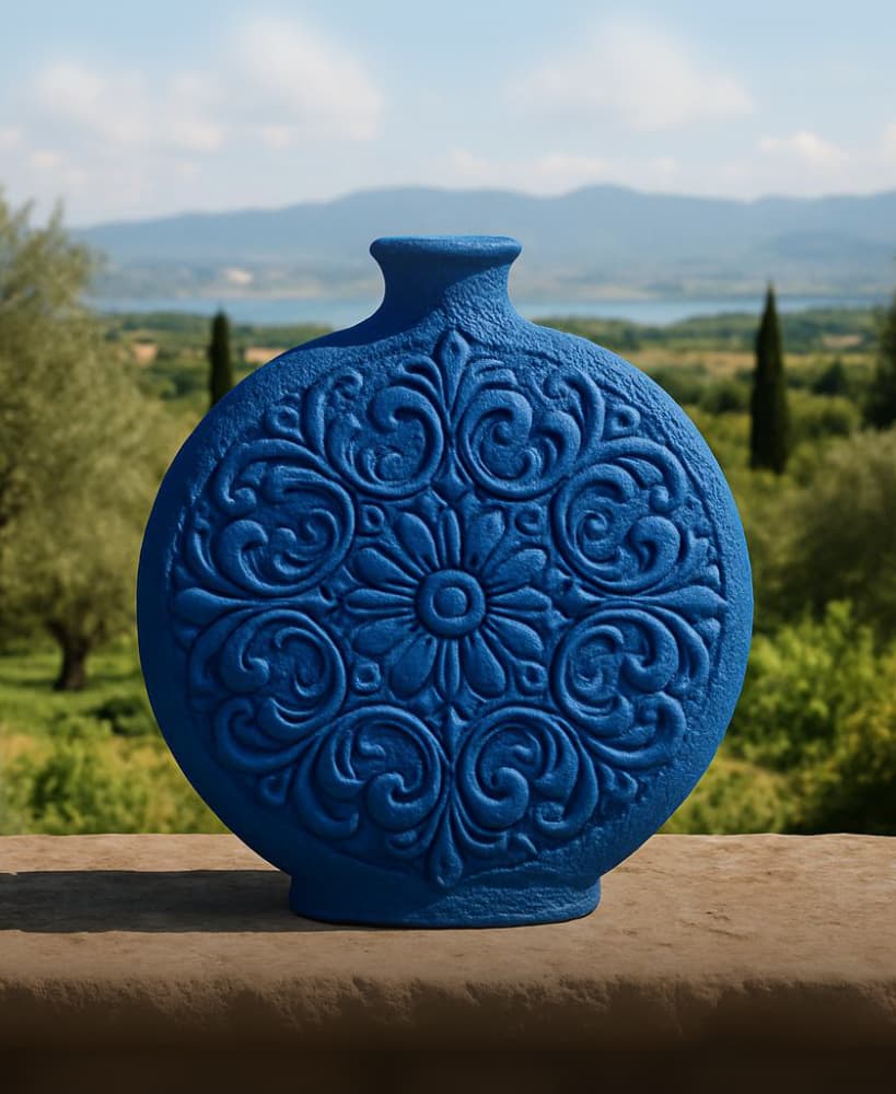 Sicilia Blu Vase – Mediterranean Textured Decor 3d model