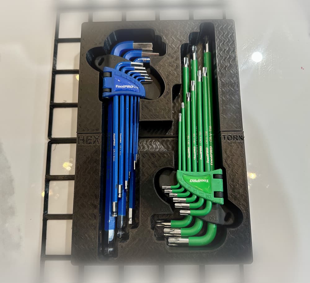 Gridfinity Toolpro Allen Key and Torx Key Module 3d model