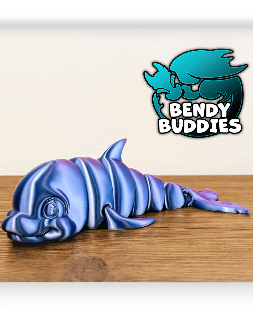 Dolpcon Cute Dolphin / Aquatic Mammal Articulated / Print-in-Place Ocean Creature / Cute Sea Beast 3d model
