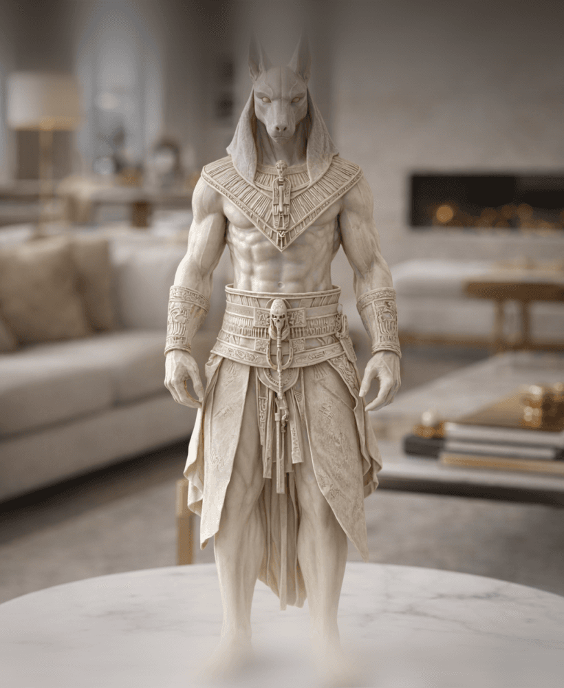 Anubis Warrior Statue STL – Egyptian God Sculpture for 3D Printing 3d model