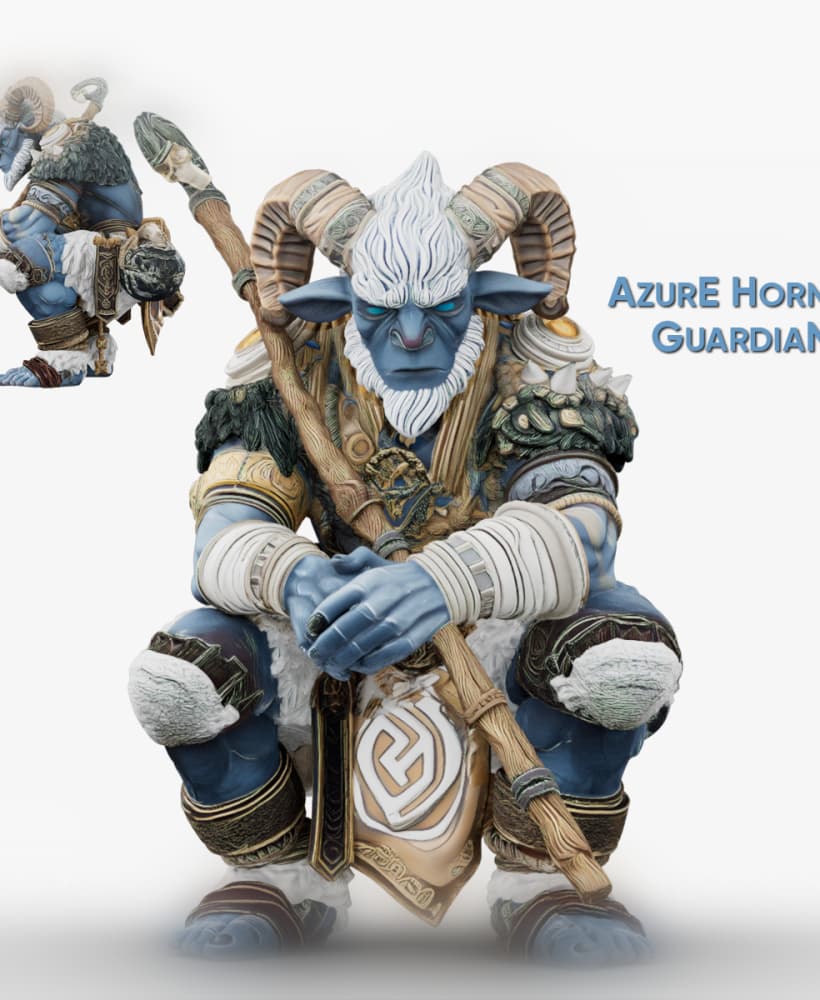 Azure Horned Guardian 3d model