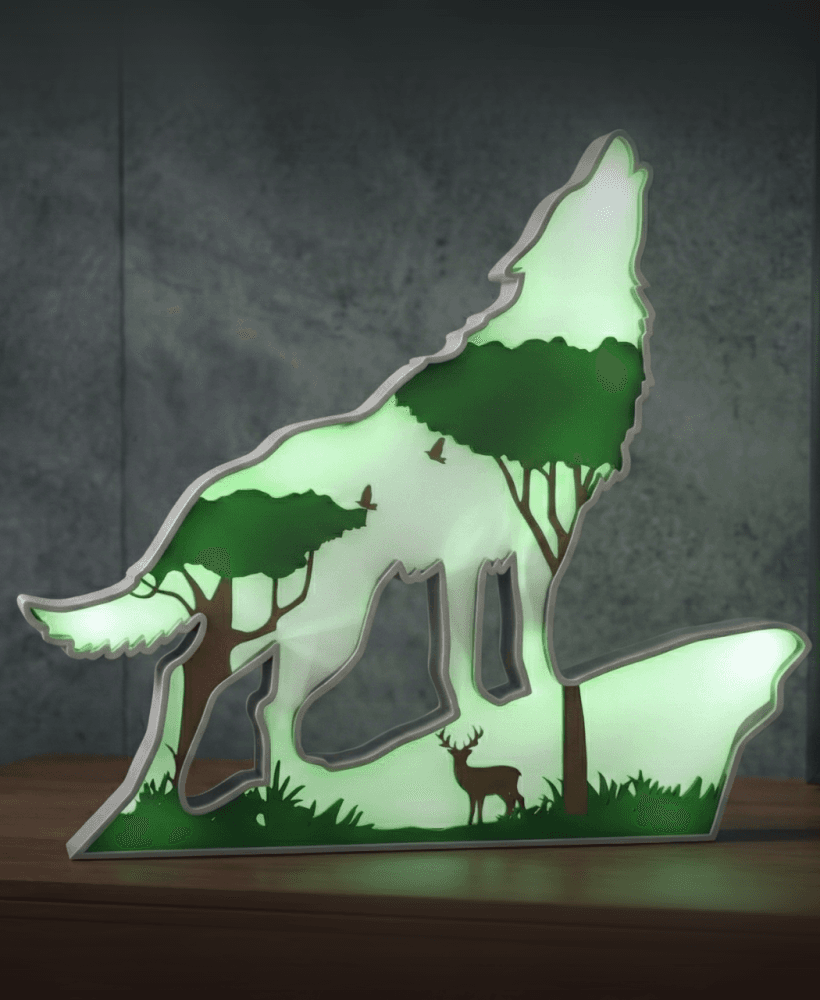 Wolf Lightbox- Led Lamp 3d model
