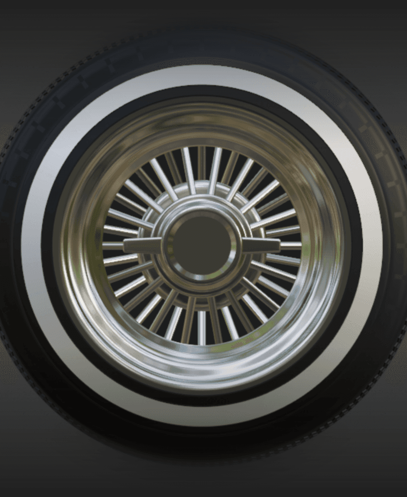 1/64 lowrider wire wheels Trueray straight lace 3d model