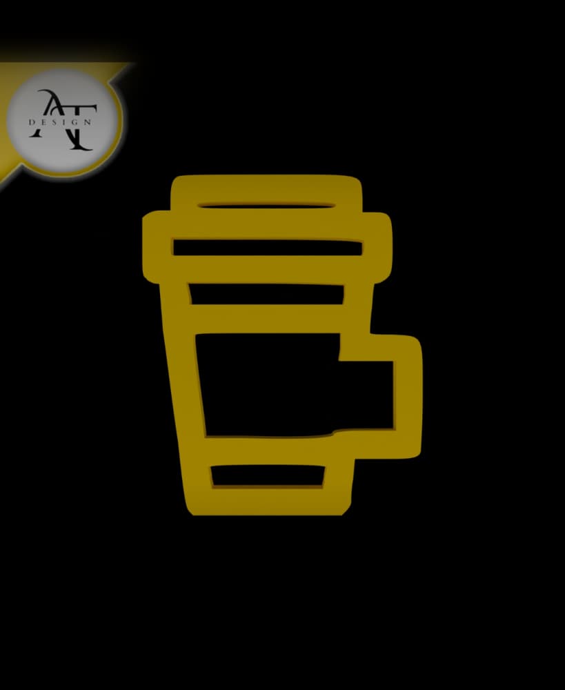 Simple Coffee Cup Symbol - 2D Art 3d model