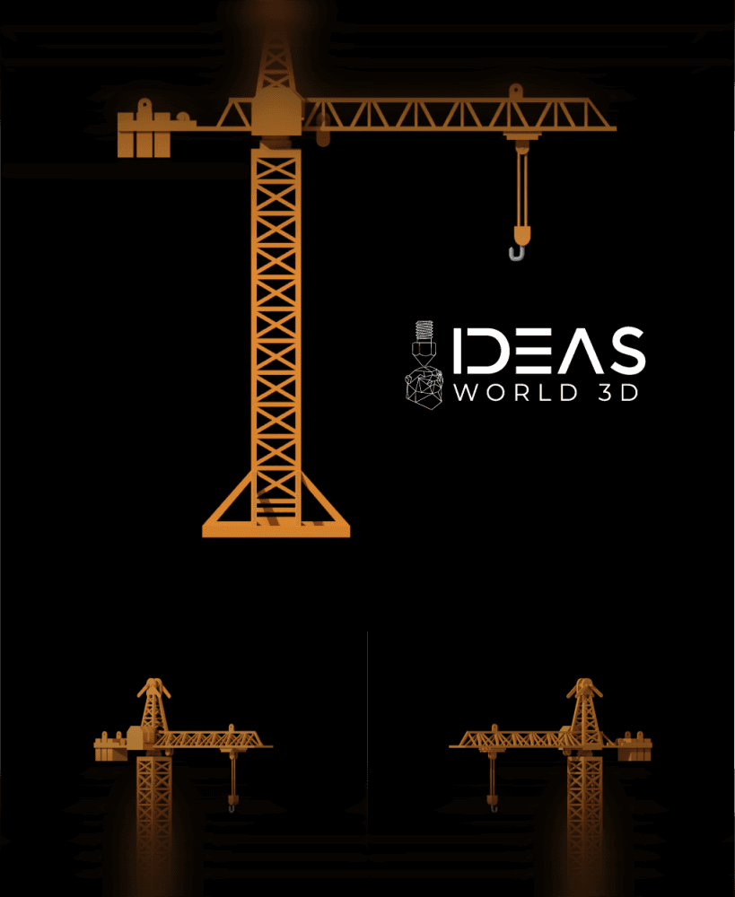 3D Printable Construction Crane – Detailed Industrial Model for Display & Projects 3d model