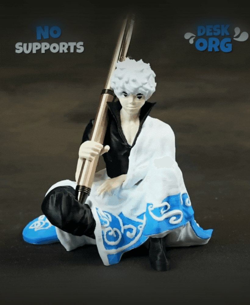 Gintoki Sakata Pen Holder – A Samurai’s Desk Companion! 3d model
