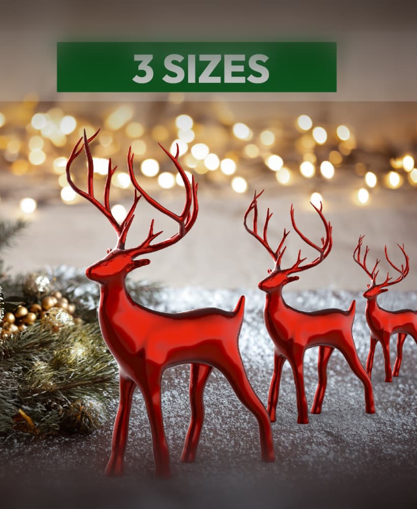 3 pcs. Miniature Deer Family, Christmas Decor Reindeer Set, Nature Lover Gift, Christmas 3d model