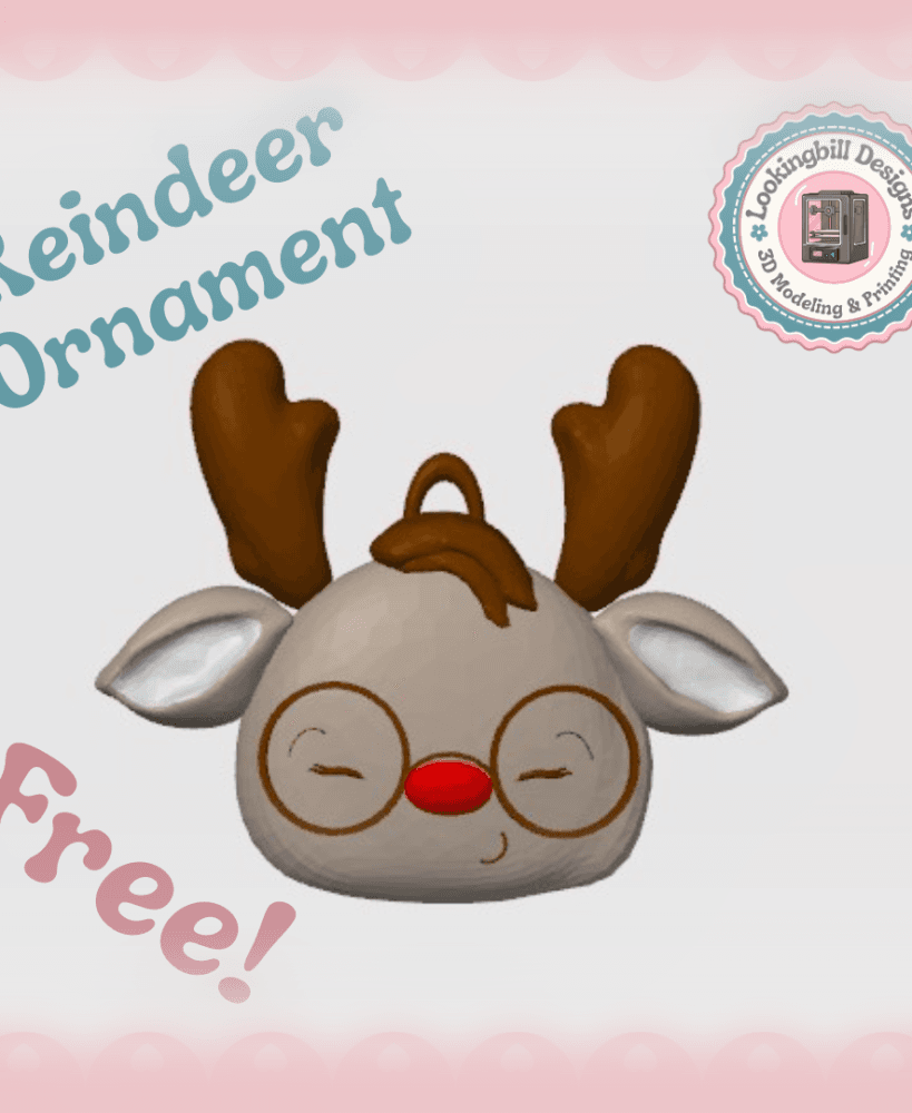 Reindeer Ornament! | Free! 3d model