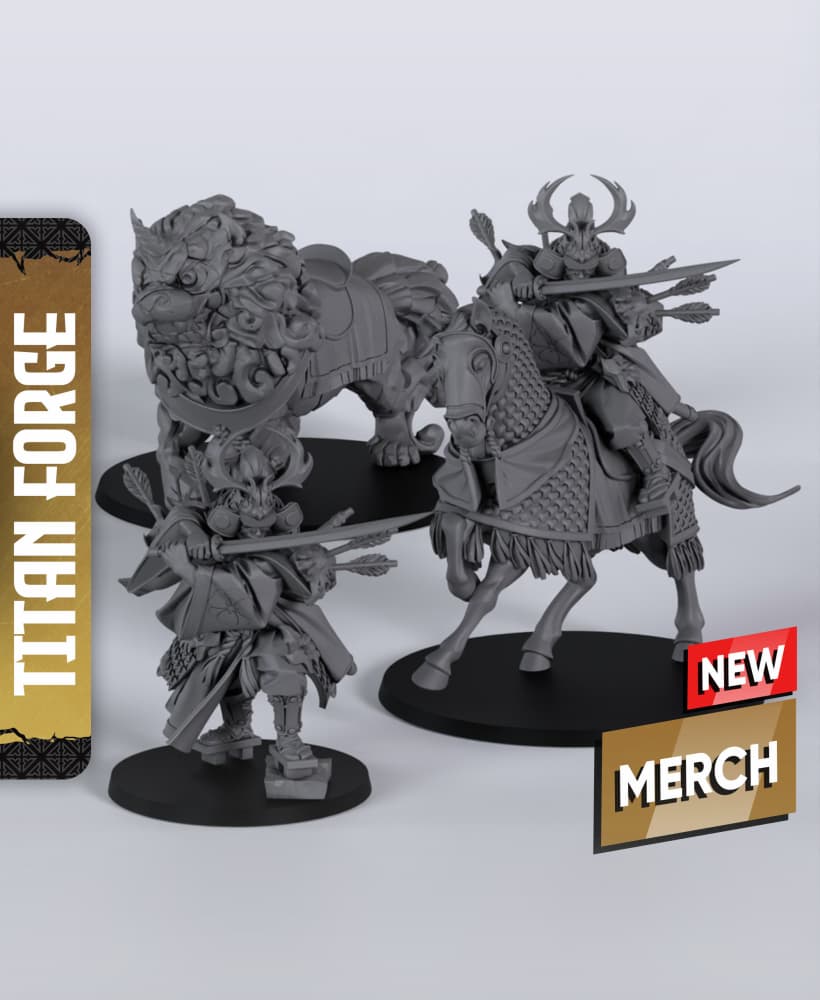 Warrior Lord - With Free Dragon Warhammer - 5e DnD Inspired for RPG and Wargamers 3d model