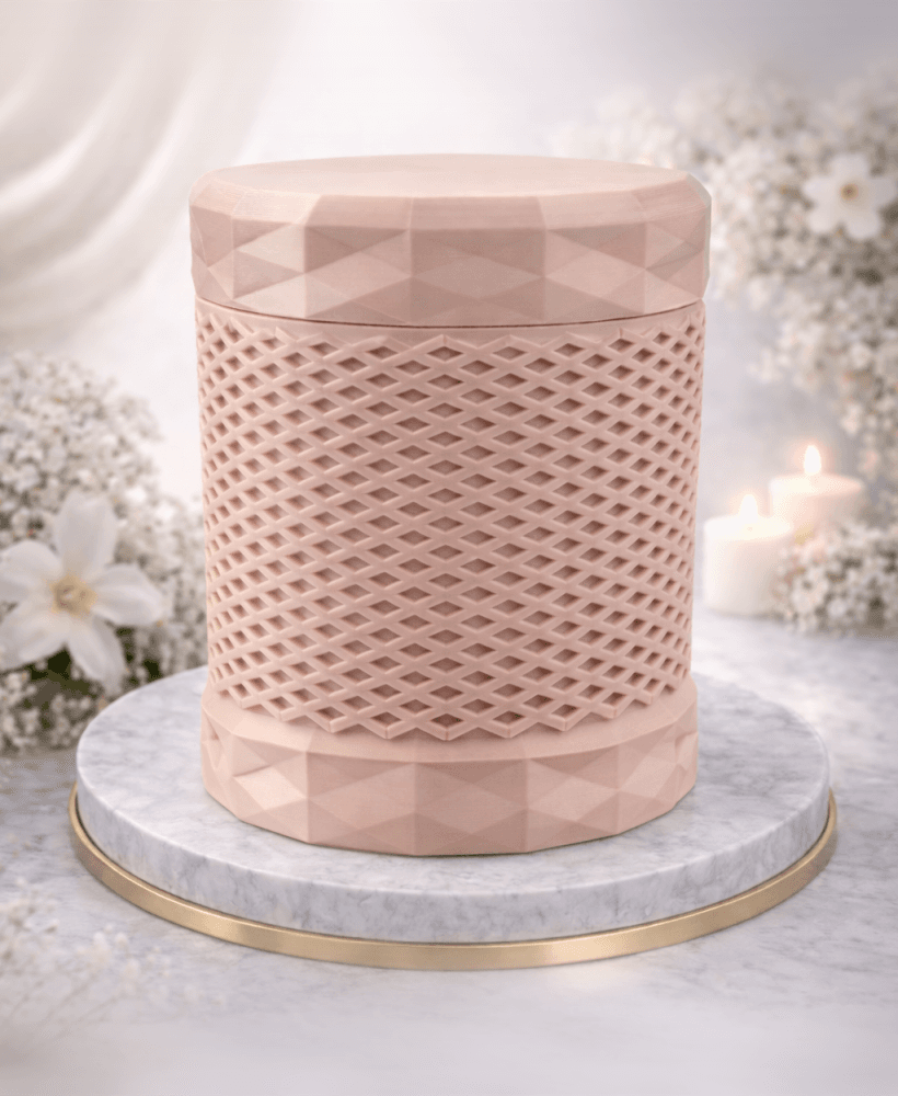AUREA – Geometric Design Urn | 3D Print STL | Modern Memorial Urn with Structured Band | I 3d model